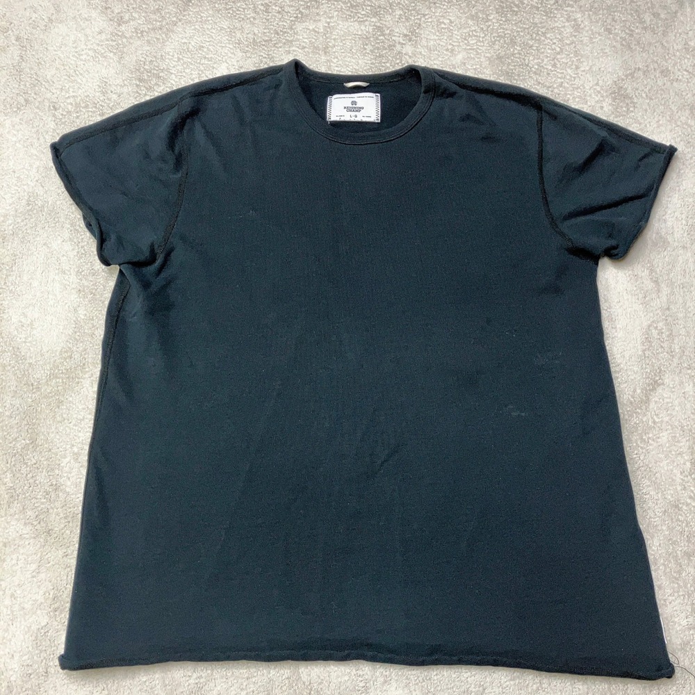 Reigning Champ Short Sleeve Tee Black Raw Hem Canada Mens Large